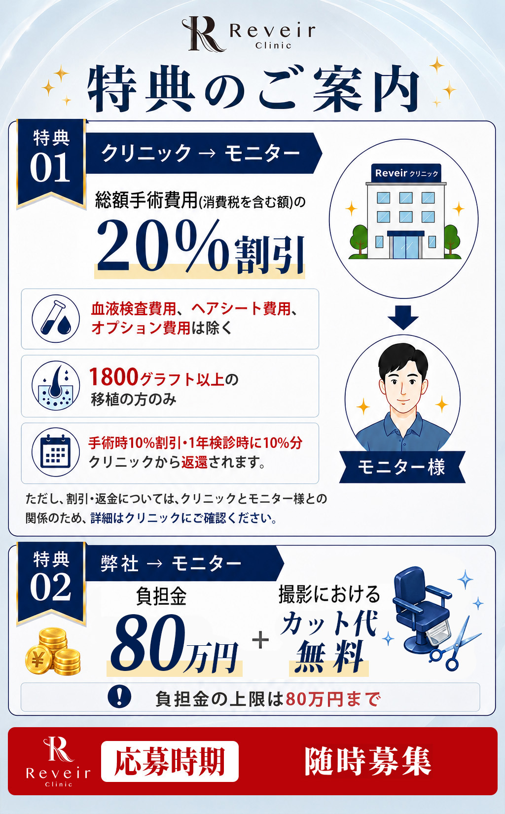 Reveirクリニック 特典ご案内