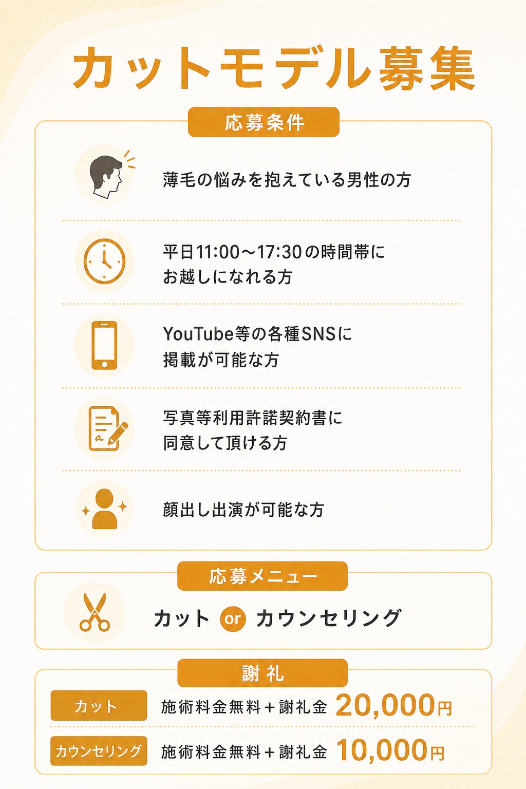 カットモデル募集